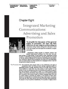 Integrated Marketing Communications: Advertising and Sales ...