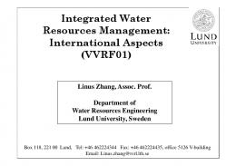 Integrated Water Resources Management: International Aspects ...