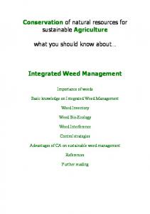 Integrated Weed Management - Food and Agriculture Organization ...