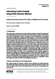 Interacting Cracks Analysis Using Finite Element Method - InTechOpen