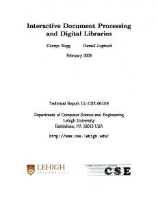 Interactive Document Processing and Digital Libraries - CiteSeerX
