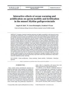 Interactive effects of ocean warming and acidification on sperm motility ...