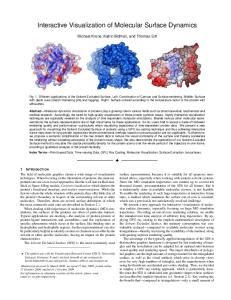 Interactive Visualization of Molecular Surface Dynamics - CiteSeerX