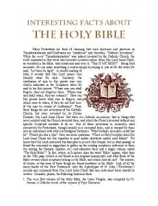 Interesting Facts about the Holy Bible - RosaryGraphics