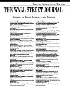 International Business Glossary - The Wall Street Journal