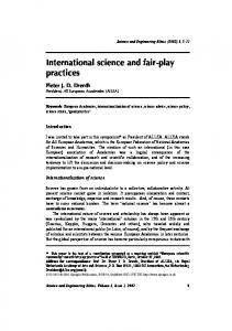 International science and fair-play practices - CiteSeerX