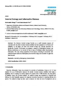 Interval Entropy and Informative Distance - Semantic Scholar