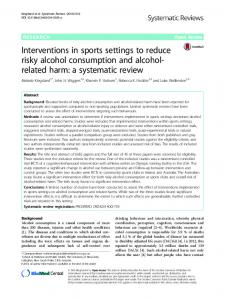 Interventions in sports settings to reduce risky alcohol ... - CiteSeerX