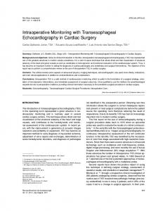 Intraoperative Monitoring with Transesophageal ... - SciELO