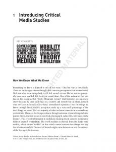 Introducing Critical Media Studies (PDF Download Available)