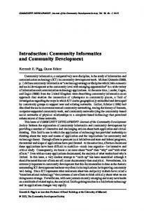 Introduction: Community Informatics and Community Development