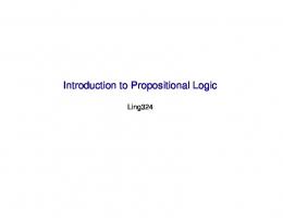 Introduction to Propositional Logic