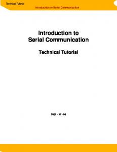 Introduction to Serial Communication Technical Tutorial