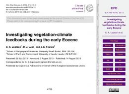 Investigating vegetation-climate feedbacks during ... - Semantic Scholar