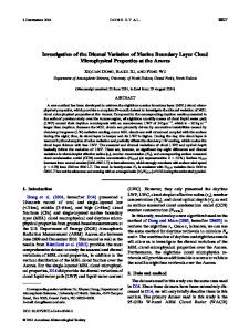 Investigation of the Diurnal Variation of Marine Boundary Layer Cloud ...