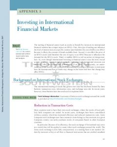 Investing in International Financial Markets