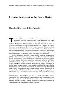 Investor Sentiment in the Stock Market - NYU Stern School of Business