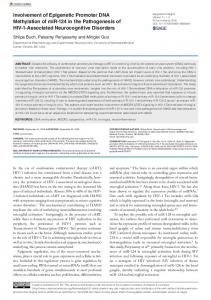 Involvement of Epigenetic Promoter DNA Methylation of miR-124 in