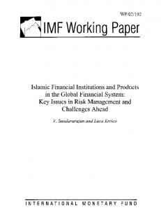 Islamic Financial Institutions and Products in the Global Financial ...