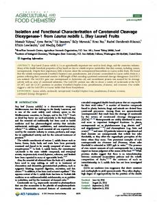 Isolation and Functional Characterization of Carotenoid Cleavage ...