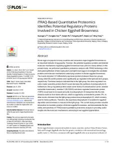 iTRAQ-Based Quantitative Proteomics Identifies