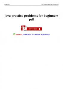 Java practice problems for beginners pdf - Soup.io