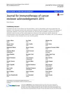 Journal for immunotherapy of cancer reviewer ... - Springer Link