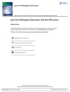 Journal of Biological Education: the first fifty years
