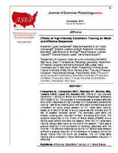 Journal of Exercise Physiologyonline - American Society of Exercise