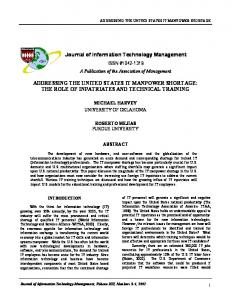 Journal of Information Technology Management ADDRESSING THE ...