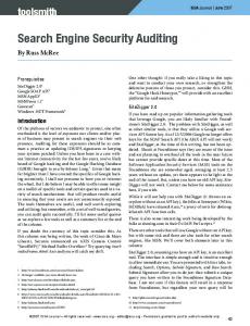 June 2007 - Search Engine Security Auditing
