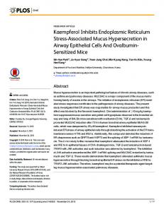 Kaempferol Inhibits Endoplasmic Reticulum Stress ... - Semantic Scholar