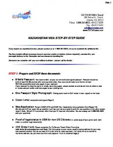 KAZAKHSTAN VISA STEP-BY-STEP GUIDE STEP 1: Prepare and ...