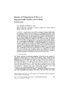 Kinetics of Cl-dependent K Fluxes in Hyposmotically ... - Europe PMC