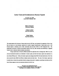 Labor Costs and Investments in Human Capital - Archive@NYU