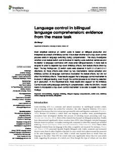 Language control in bilingual language ... - Semantic Scholar