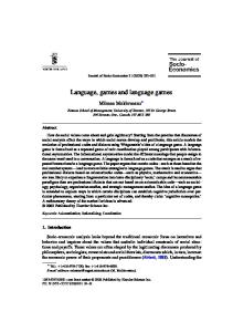 Language, games and language games