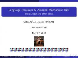 Language resources & Amazon Mechanical Turk - ethical ... - MT Archive