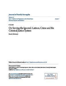 Latinos, Crime and the Criminal Justice System - digitalcommons@tmc