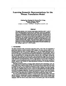 Learning Semantic Representations for the Phrase Translation Model