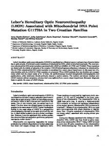 Leber's Hereditary Optic Neuroretinopathy (LHON ... - Semantic Scholar