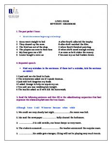 LEVEL FOUR REVISION -GRAMMAR 1. The past perfect Tense: 1 ...