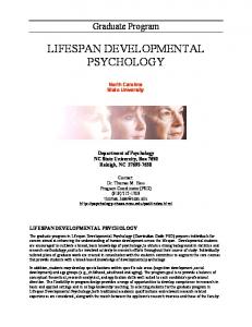 lifespan developmental psychology - North Carolina State University