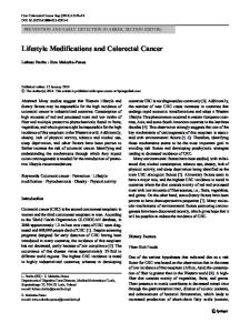 Lifestyle Modifications and Colorectal Cancer - Springer Link