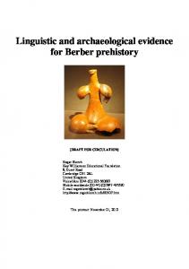 Linguistic and archaeological evidence for Berber prehistory