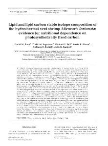 Lipid and lipid carbon stable isotope composition of ... - Inter Research