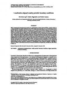 Localization aligned weakly periodic boundary ... - Wiley Online Library