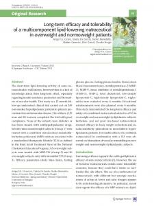 Long-term efficacy and tolerability of a multicomponent ... - Springer Link