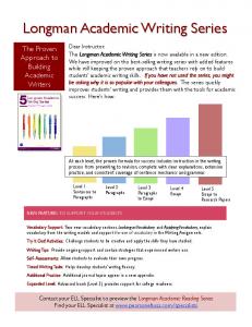 Longman Academic Writing Series - longmanhomeusa.com
