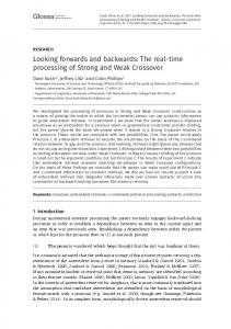 Looking forwards and backwards - Glossa: a journal of general ...